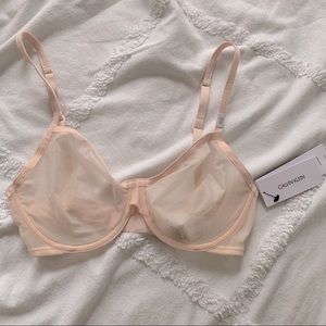 NWT Calvin Klein sheer pink unlined bra 32D